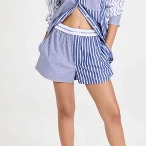 Alexander Wang Blue and White Striped Shorts